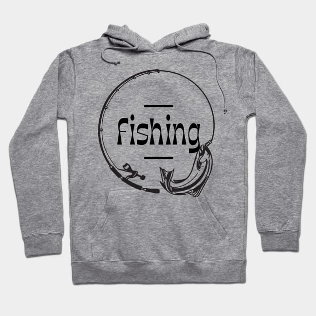 Fishing Rod: Hooked on Adventure Hoodie by neverland-gifts